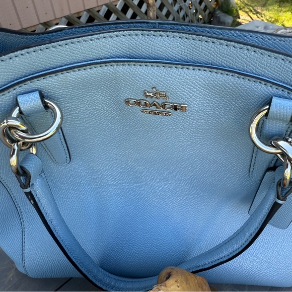 Coach Light Blue Leather Tote - Picture 6 of 10